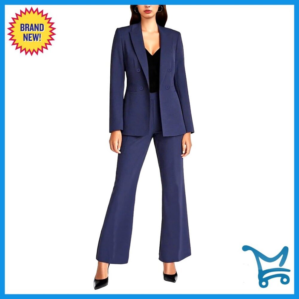 Women's Long Sleeve Blazer Pantsuit Professional Office Work Set